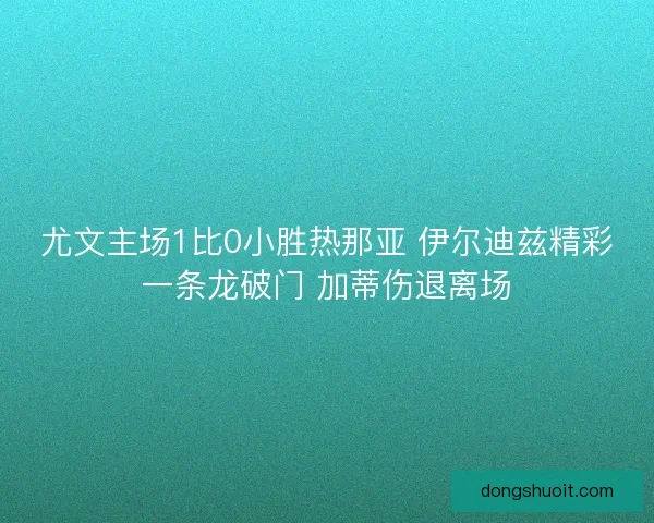 尤文主场1比0小胜热那亚 伊尔迪兹精彩一条龙破门 加蒂伤退离场