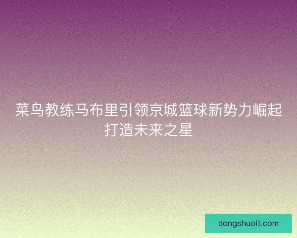 菜鸟教练马布里引领京城篮球新势力崛起打造未来之星